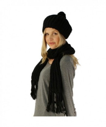 Handknit Winter Ribbed Beanie Hat in Wraps & Pashminas