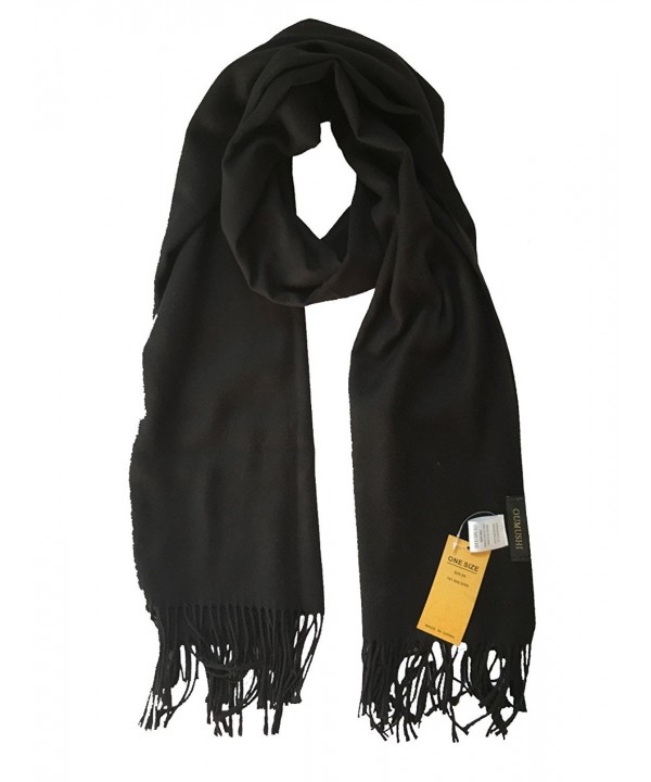 OUMUSHI Scarf For Women Cashmere Soft Warm Stole Winter Wraps Shawls Solid Color - Black - CG1885Y0LW7